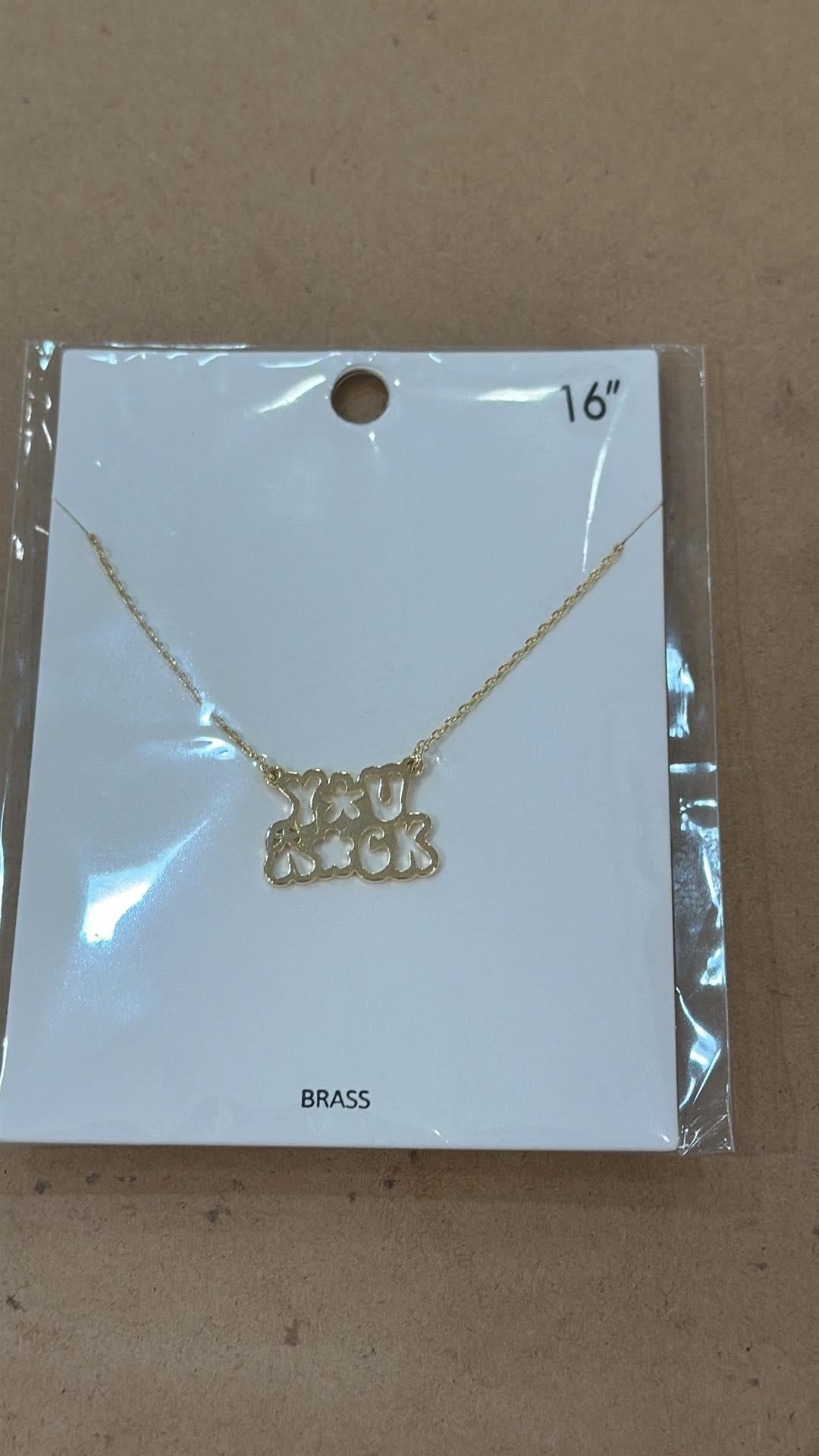 You Rock Cutout Necklace