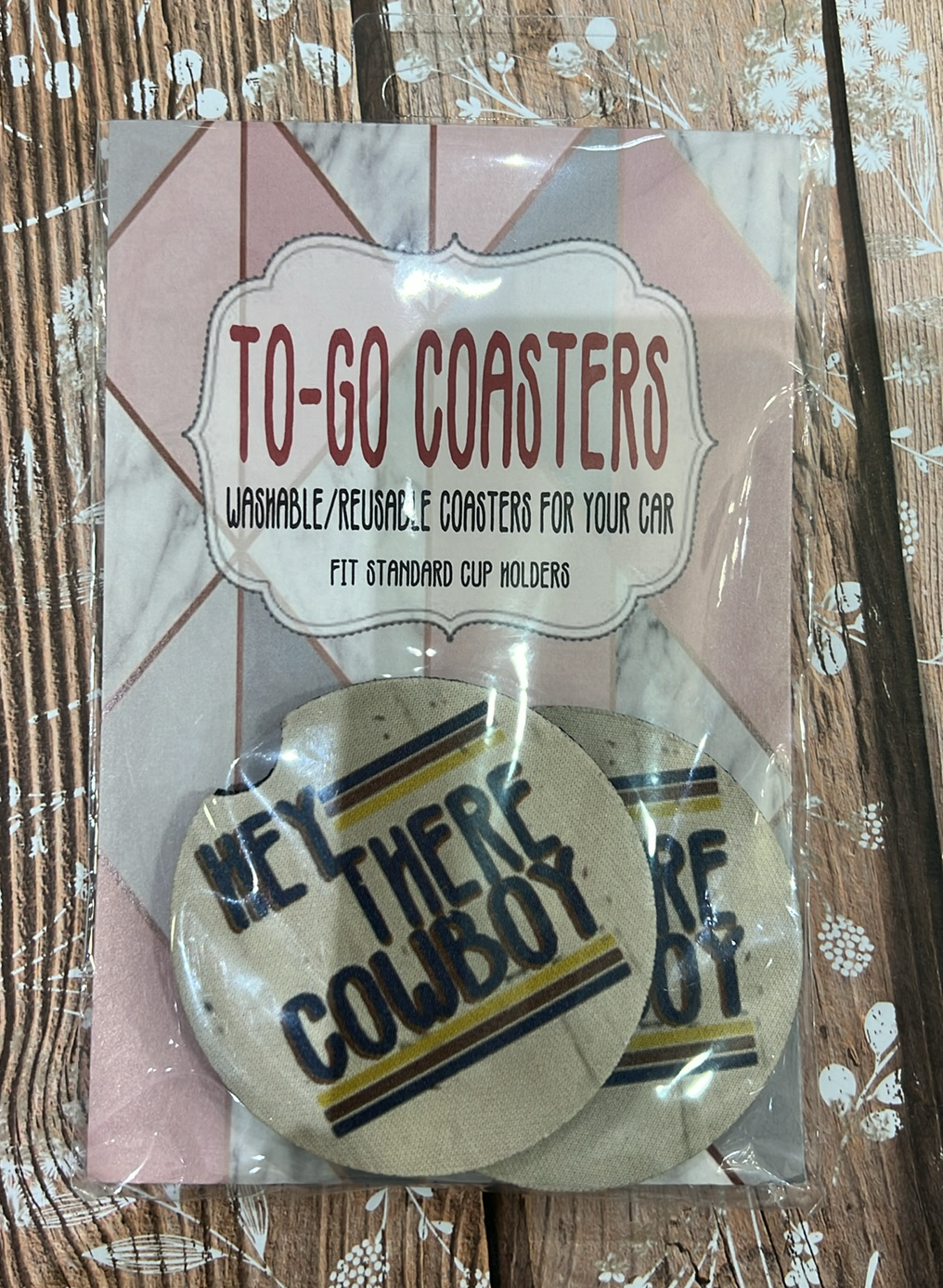 Hey There Cowboy Car Coaster Set