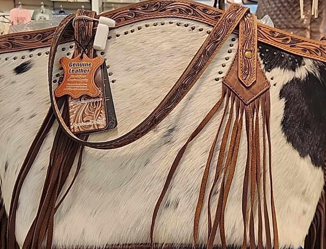 Leather Fringe Cow Purse