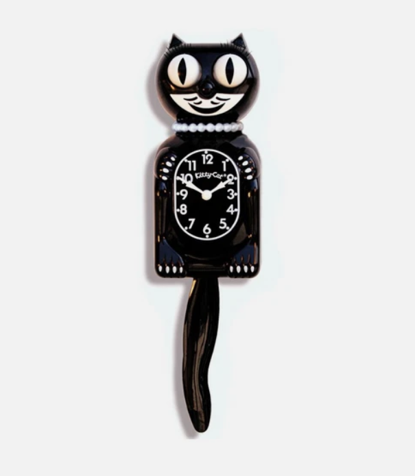Black Miss Kitty Kit-Cat Klock
