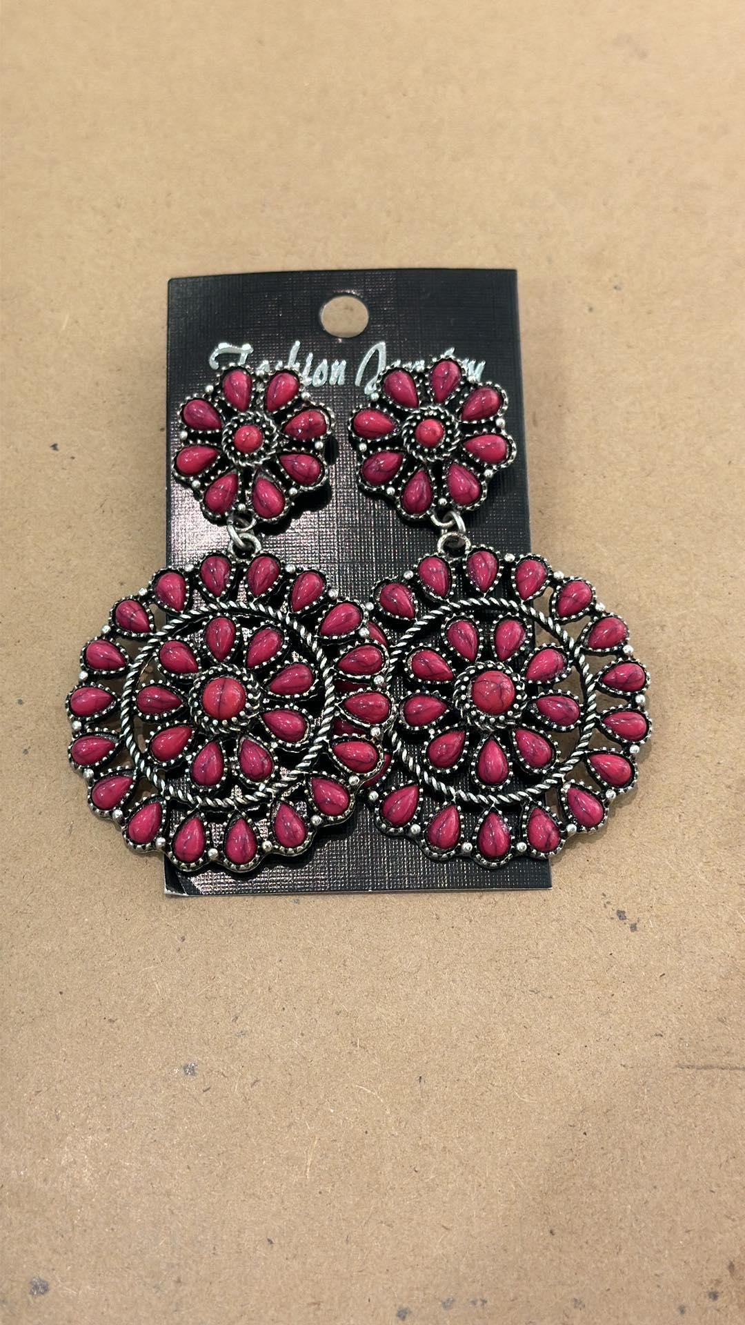 Circle Stone Earrings