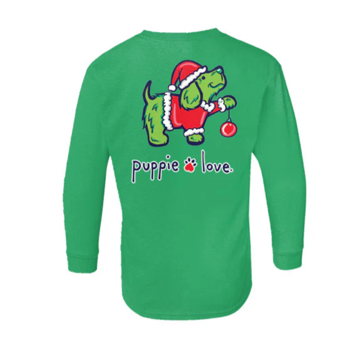 CHRISTMAS GROUCH PUP Adult & Youth LS Tee