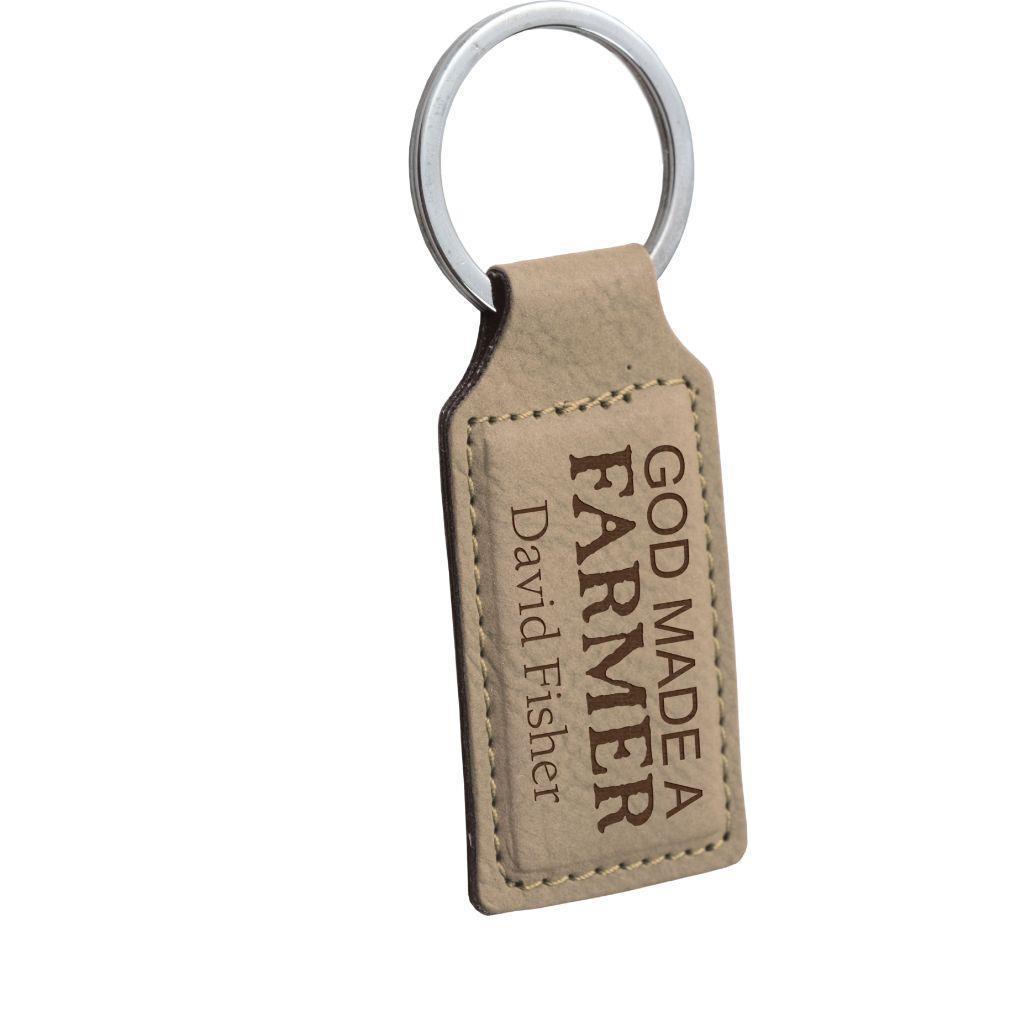 Rectangle Tan Key Chain