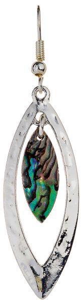 Silver Marquis Abalone Earring