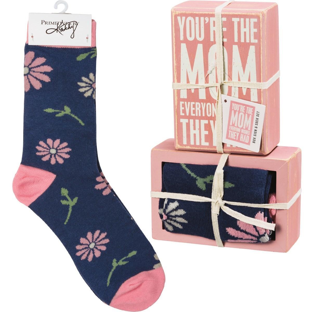 You're The Mom Box Sign & Socks