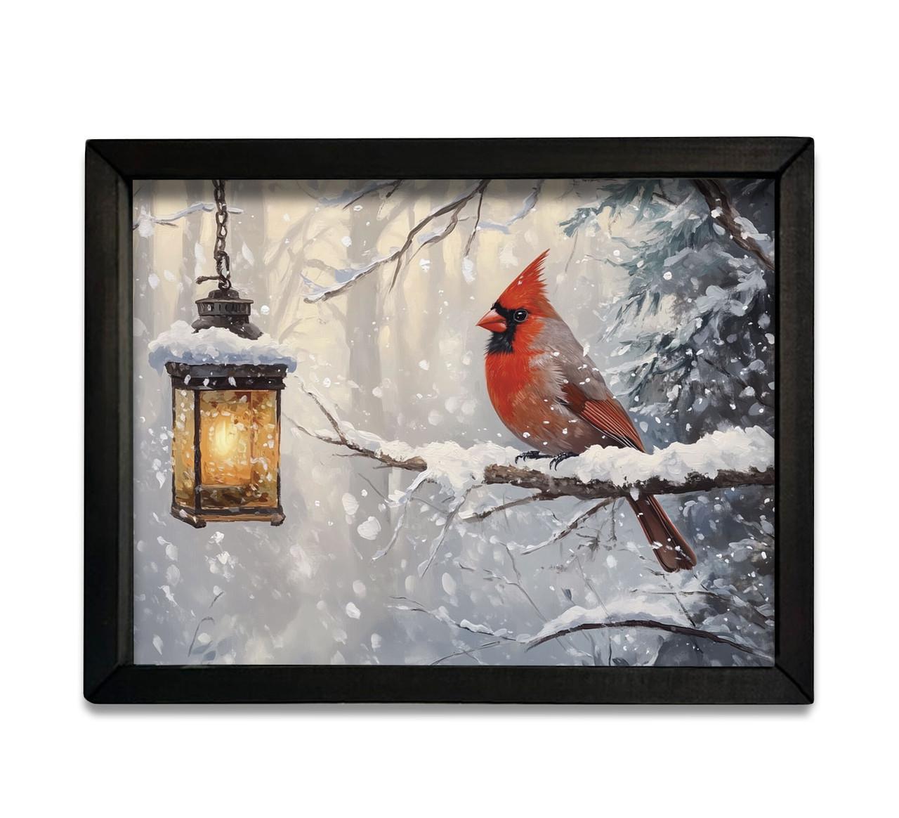 Winter Cardinal 12x16 Box Frame