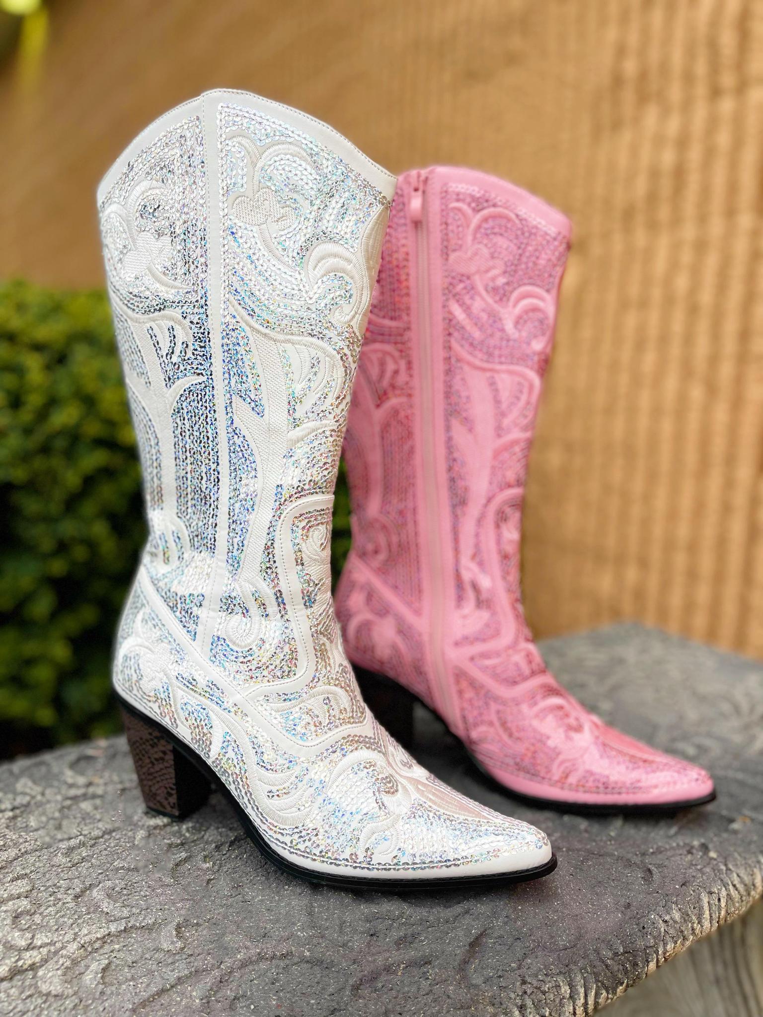 Sequin Boots