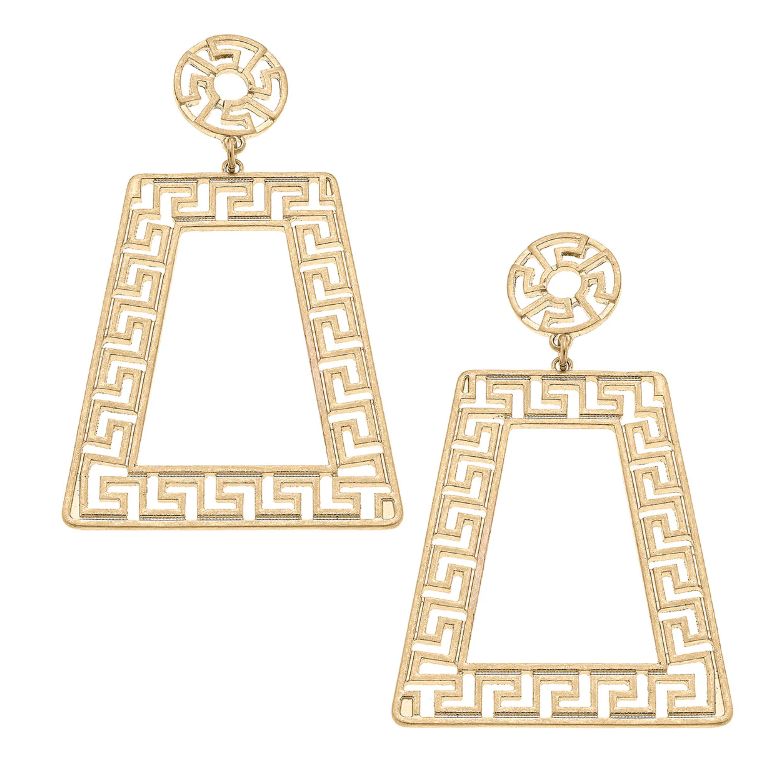 Quinnie Greek Keys Open Earrings