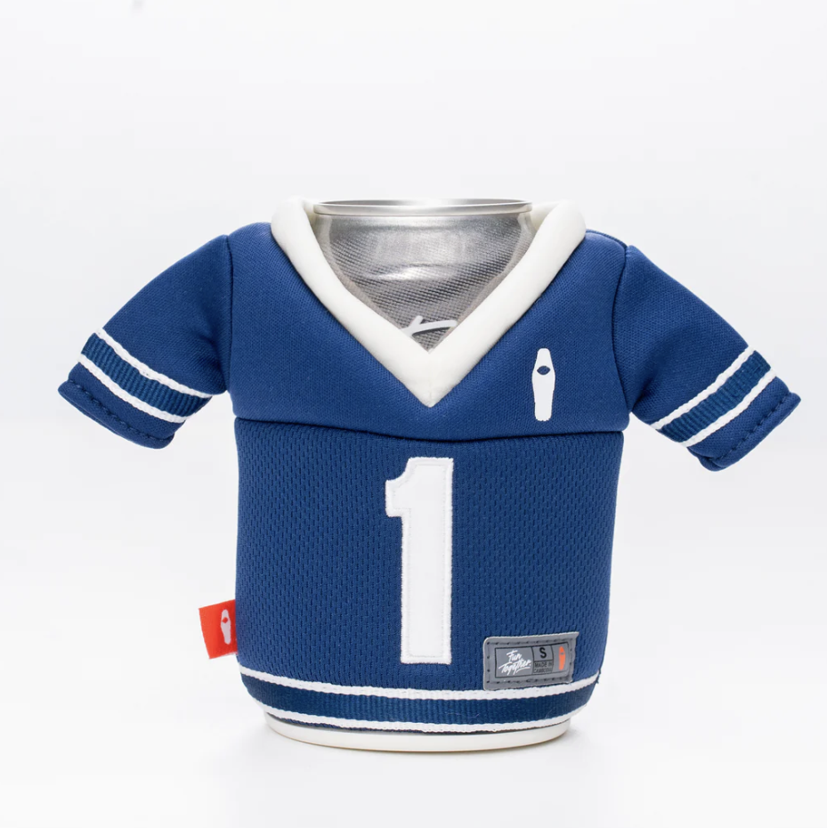 Navy & White Gridiron Puffin