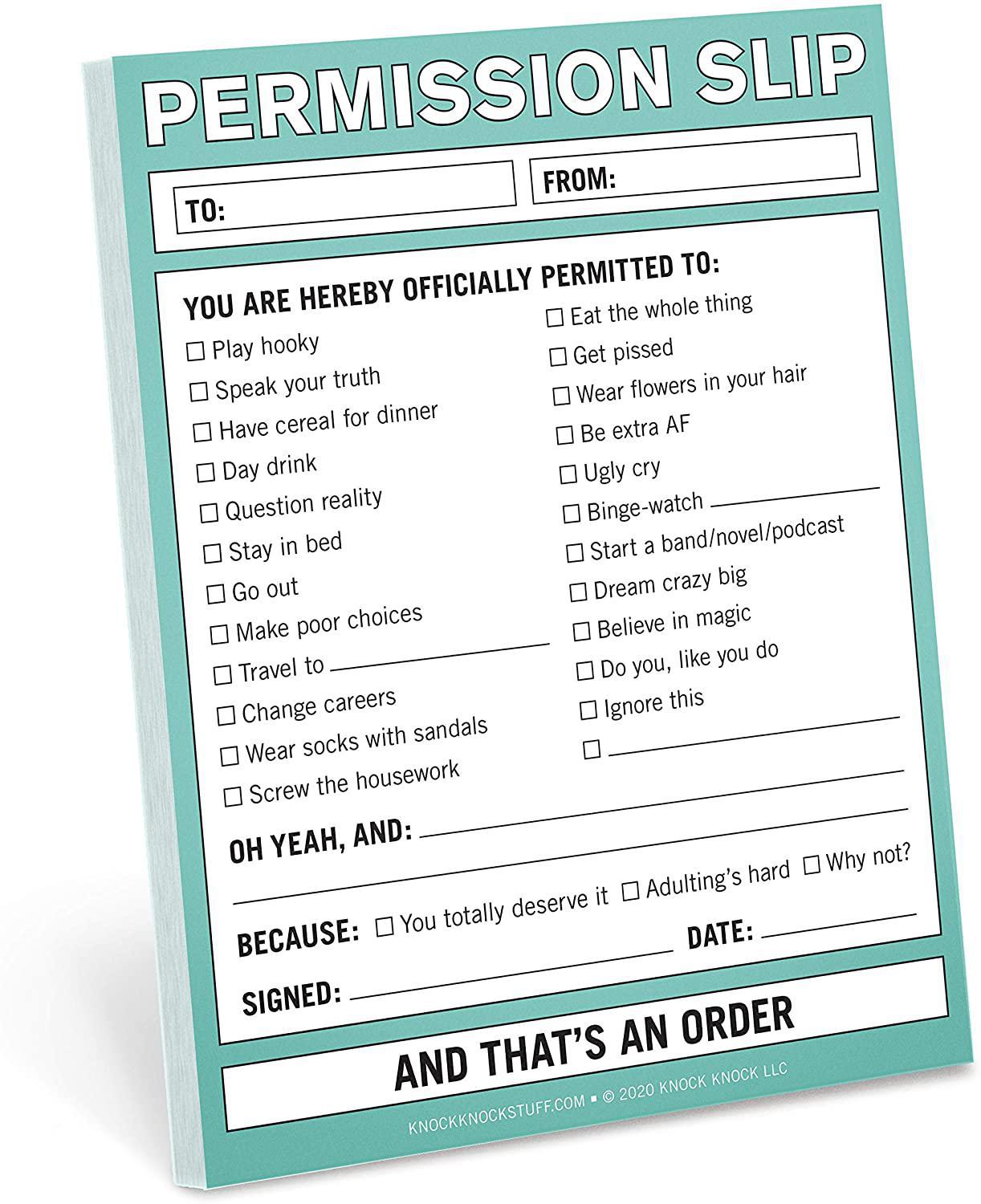 Permission Slip Notepad