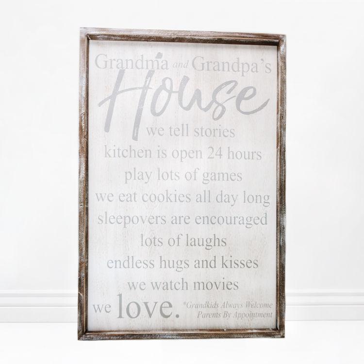 Grandma & Grandpa's House Framed Sign