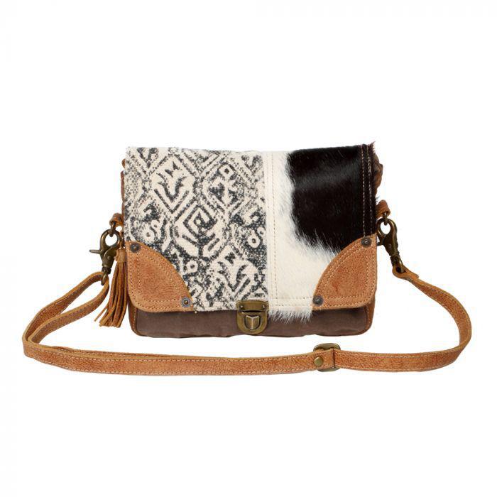 Rug & Hairon Flap Messenger Bag