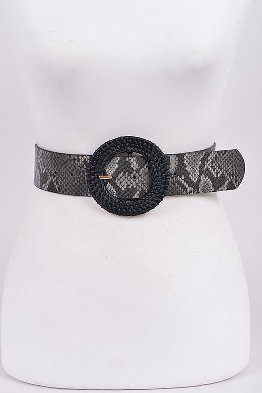 Black Wicker Reptile Belt