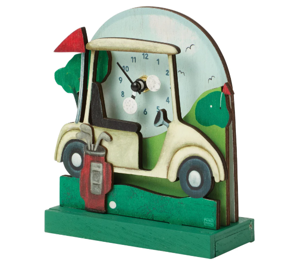 Allen Designs Tee Time Wood Desk Clock