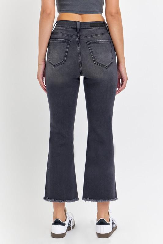 CELLO Washed Black Crop Flares