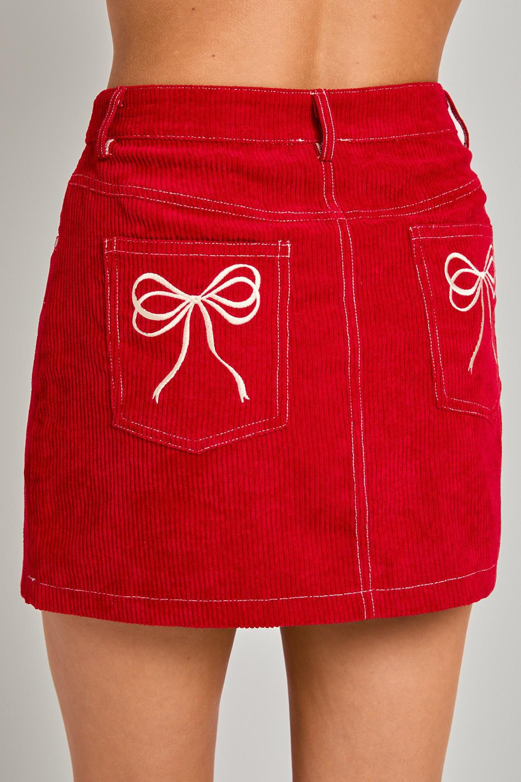 Bow Embroidered Mini Skit