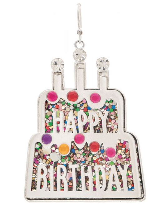 Silver Multicolor Sparkle Birthday Bash Earring