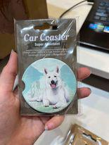 White German Shepard Car Coaster