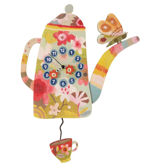 Allen Designs Cup of Time Wood Wall Clock