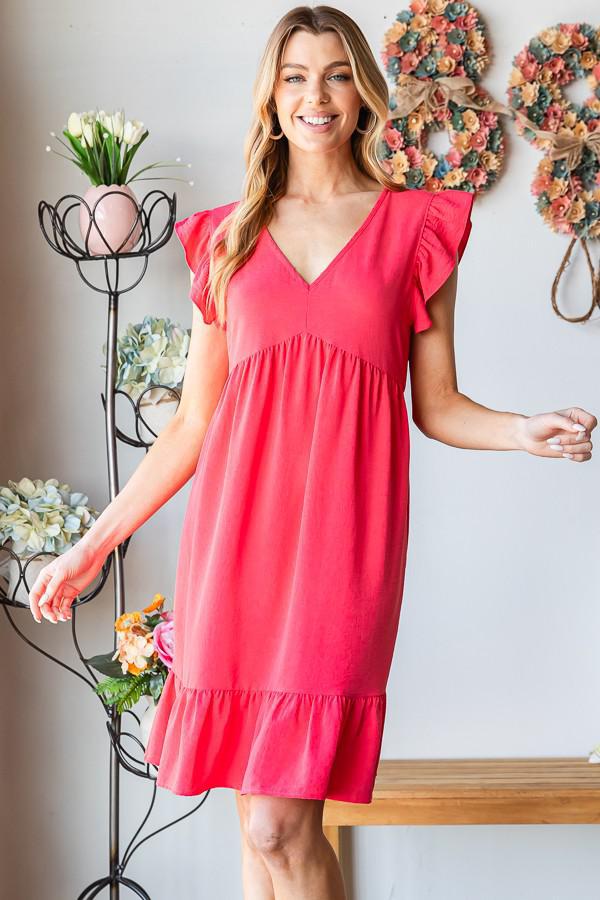 Coral Babydoll Dress
