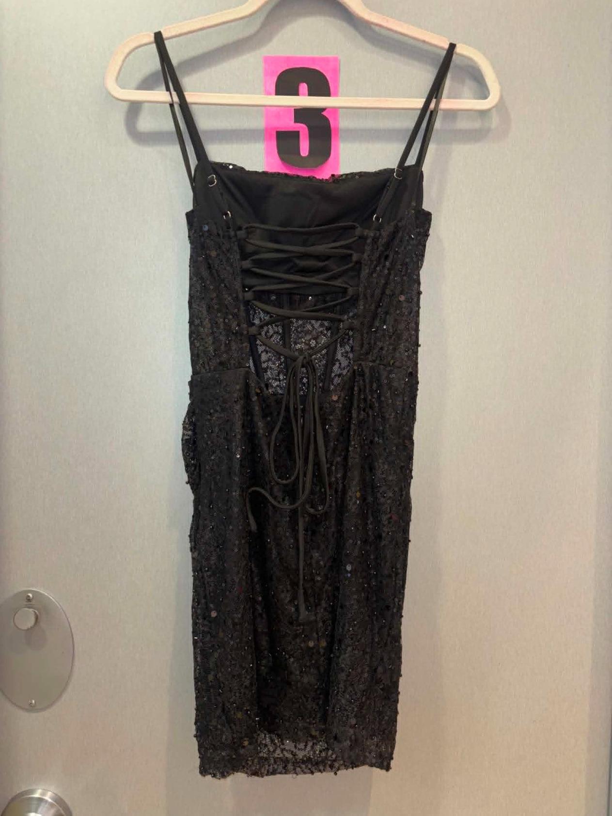 Black Corset Mini w/ Criss Cross Back