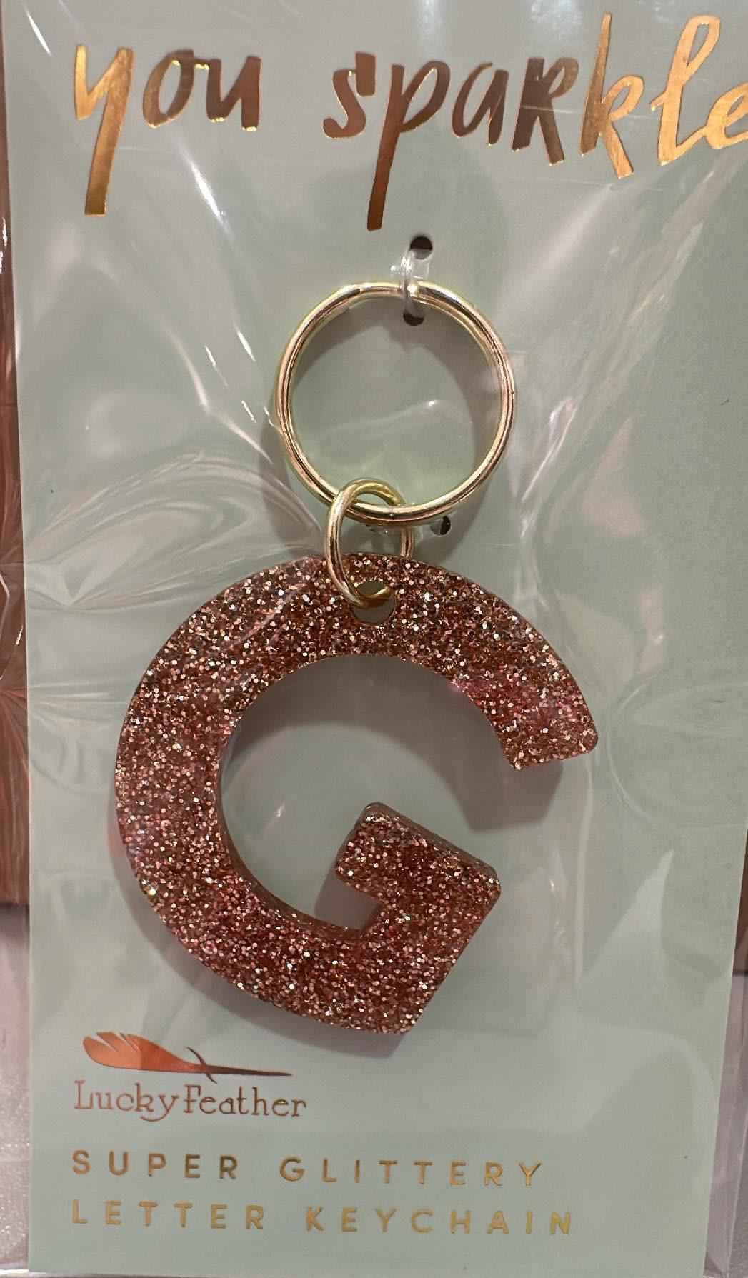 Glitter Initial Key Ring