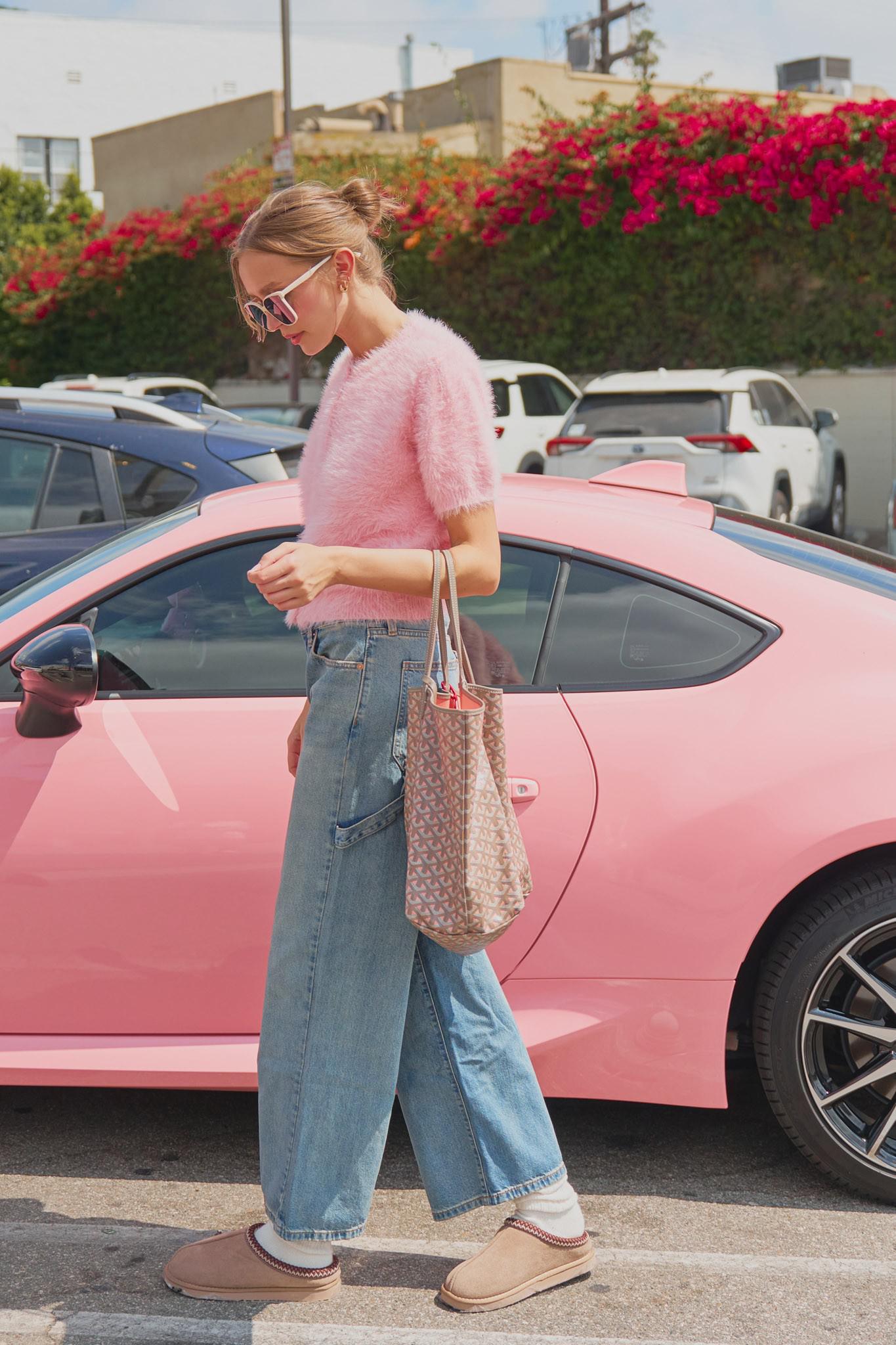 Mohair Knit Short Sleeve Sweater Cardigan