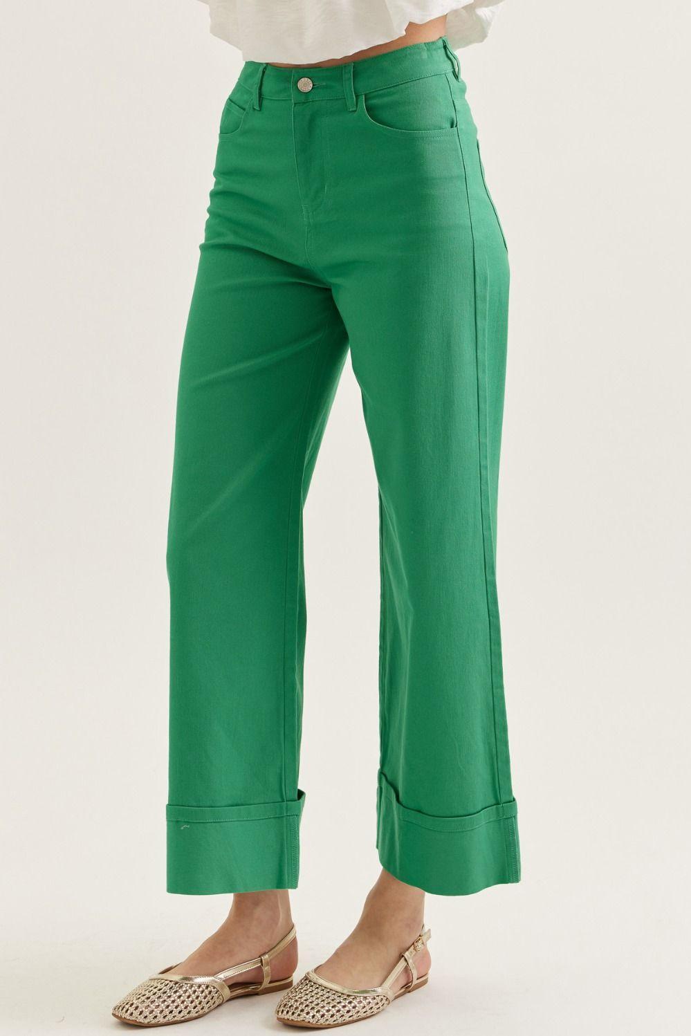 Solid Mid-Rise Ankle Length Pants