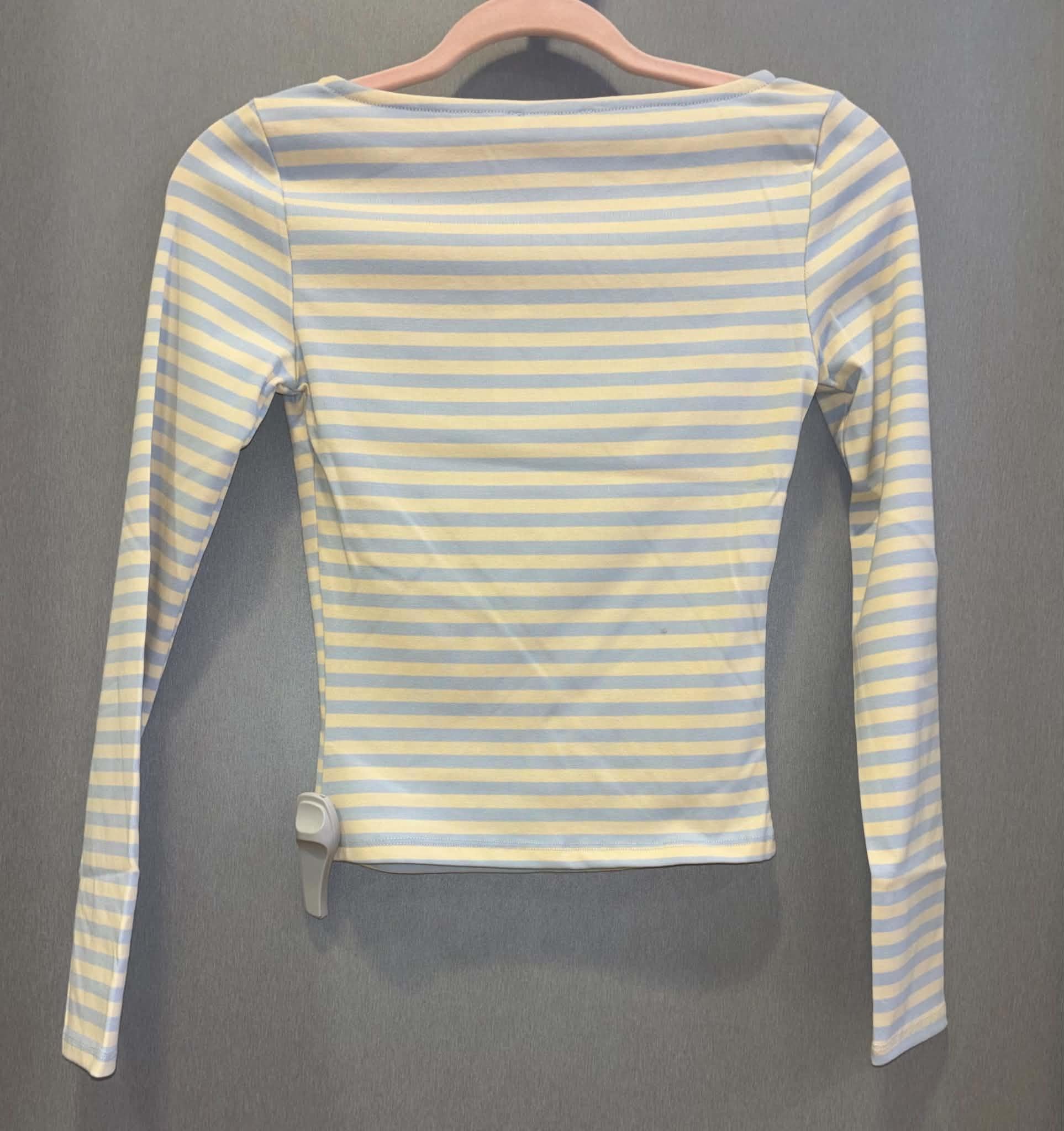 Boat Neck Striped Long Sleeve Top