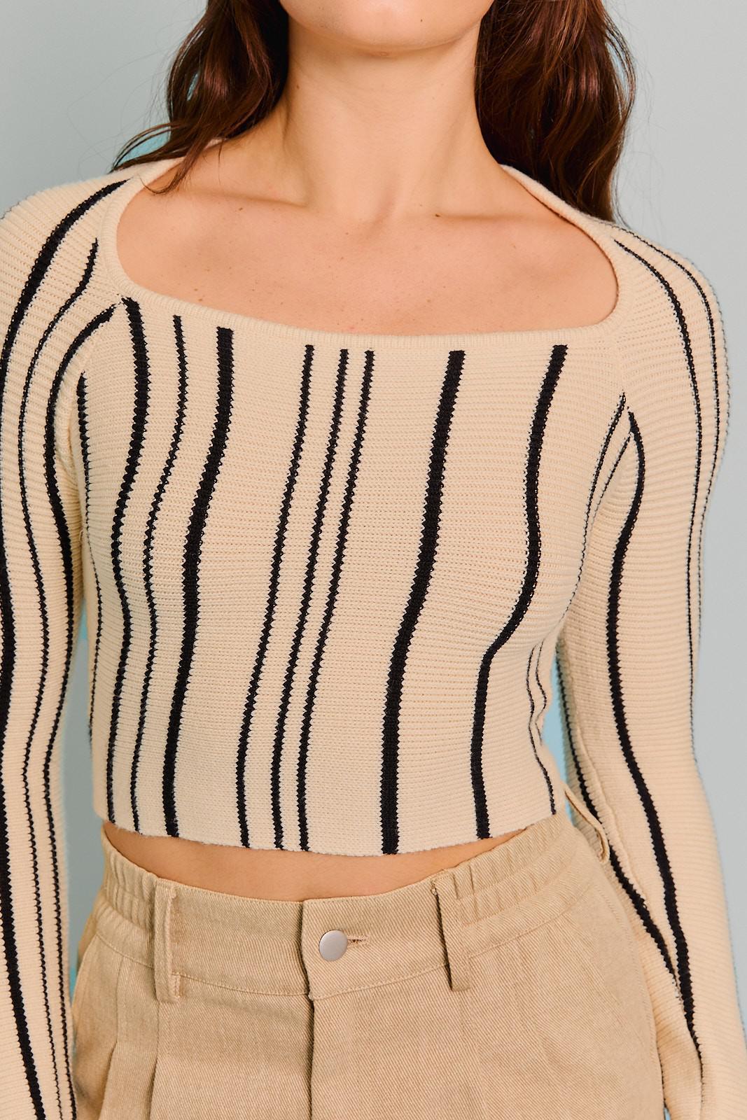 Square Vertical Stripe Top