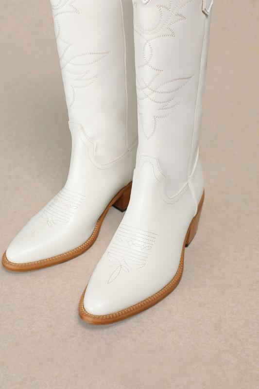 Adel White Boots