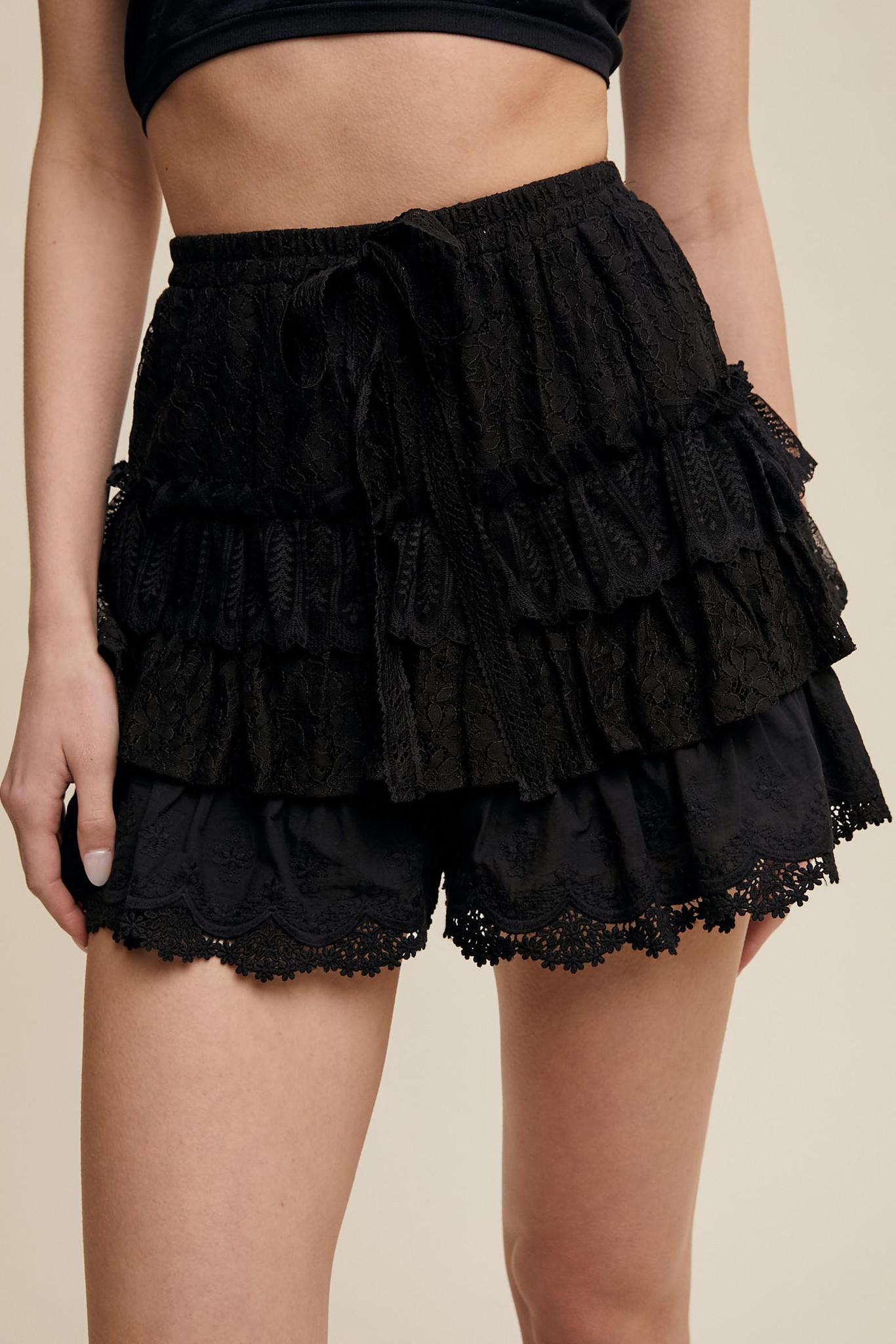 Flirty Lace Tiered Shorts