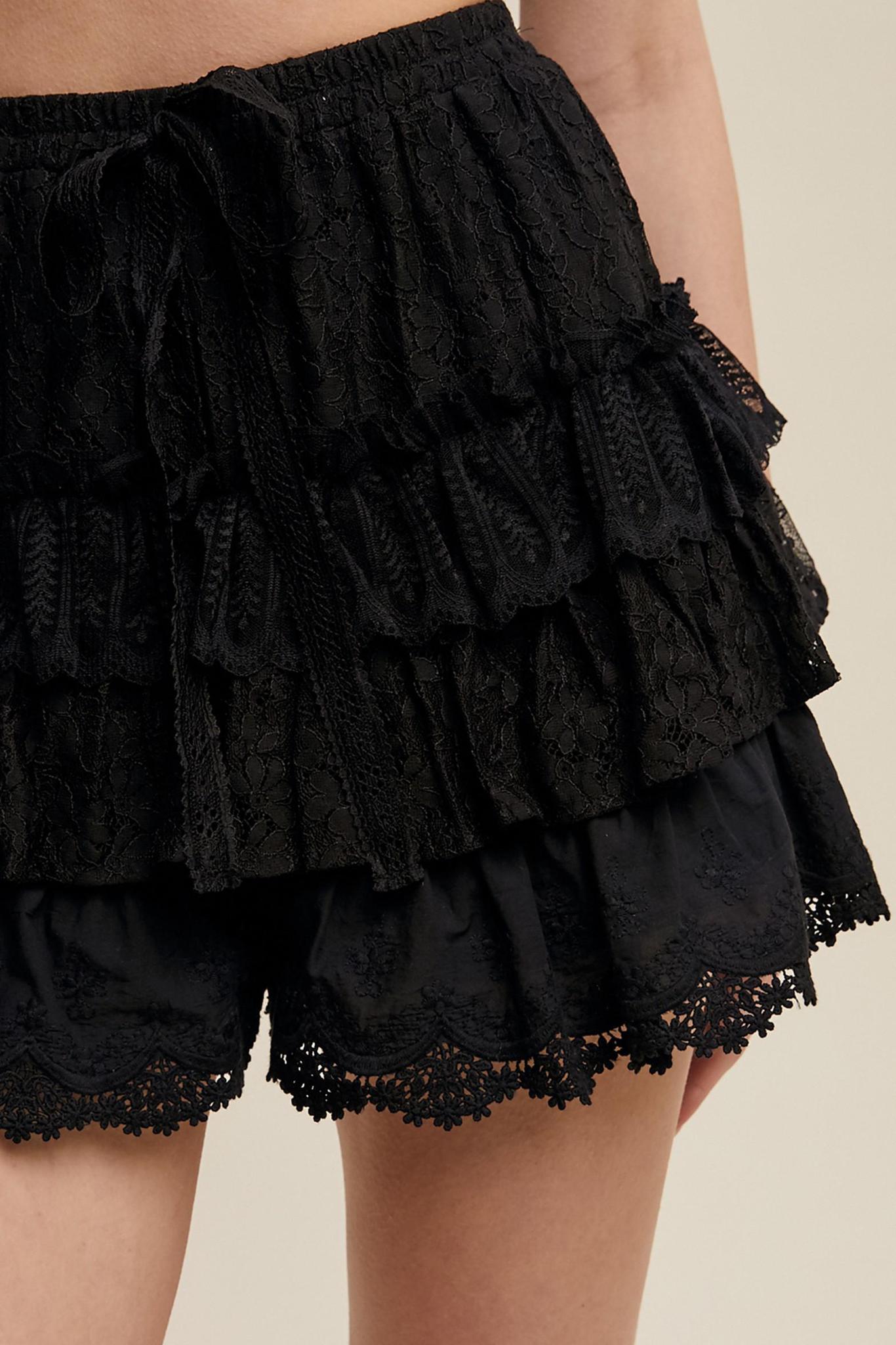 Flirty Lace Tiered Shorts