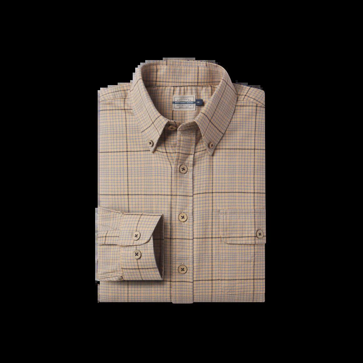 Montevallo Houndstooth Flannel in Tan & Slate