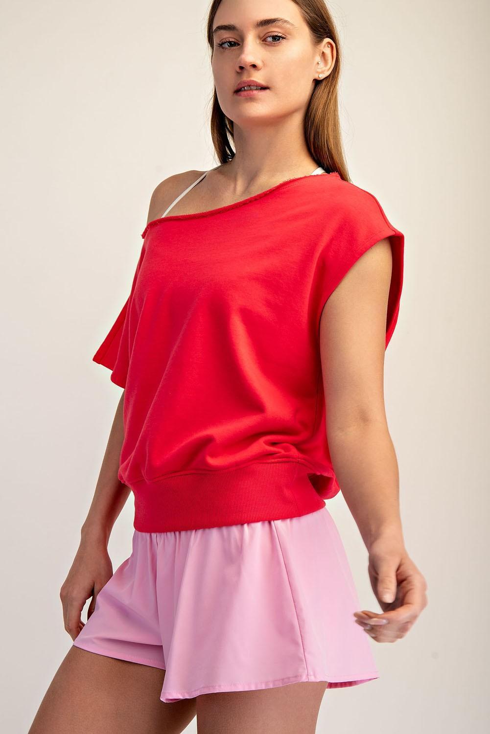 French Terry Off Shoulder Top