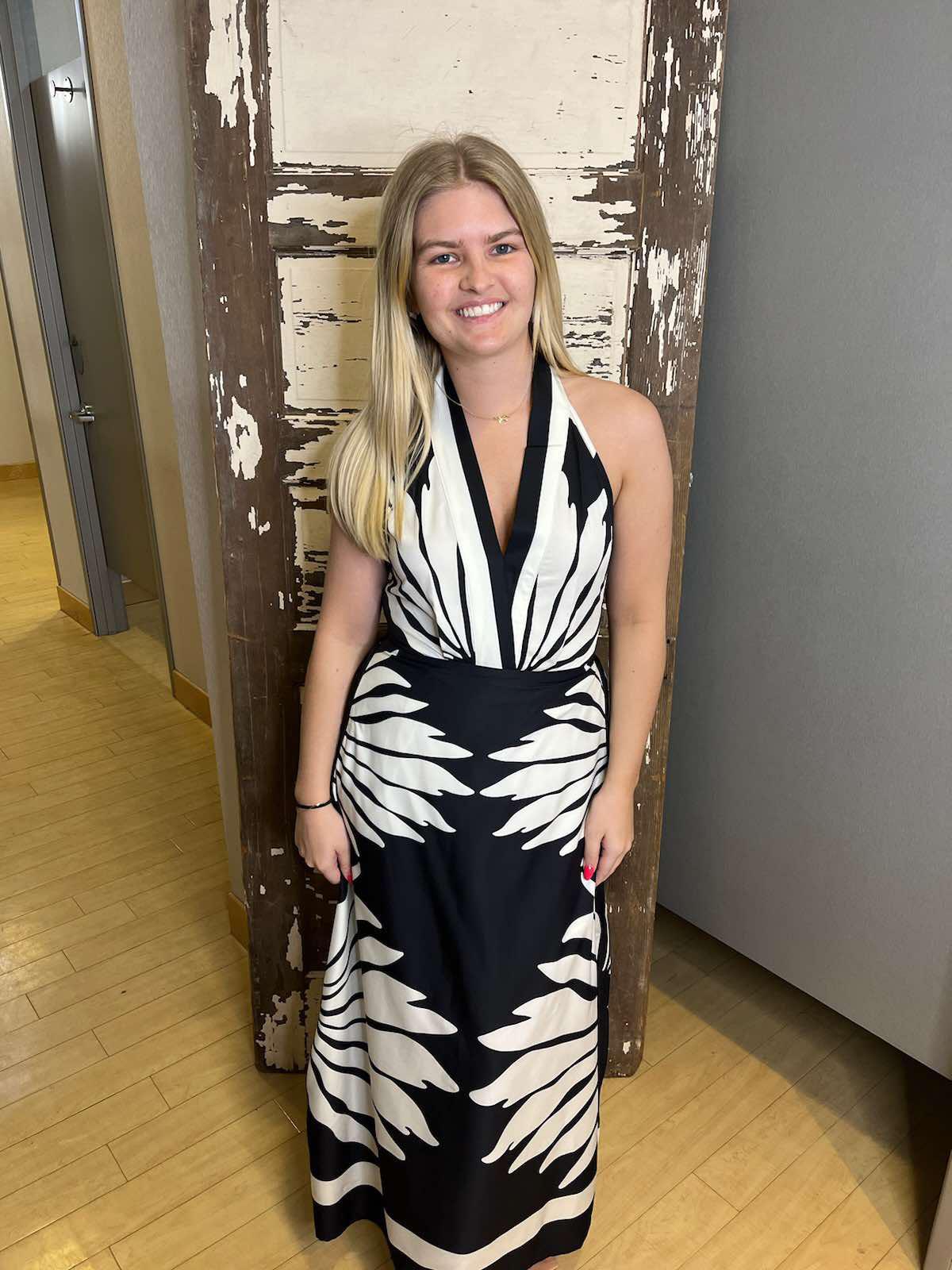 Black and White Beach Maxi Dress