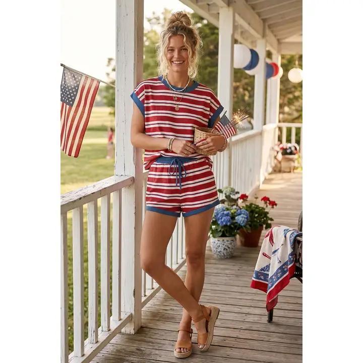Americana Striped Lounge Set