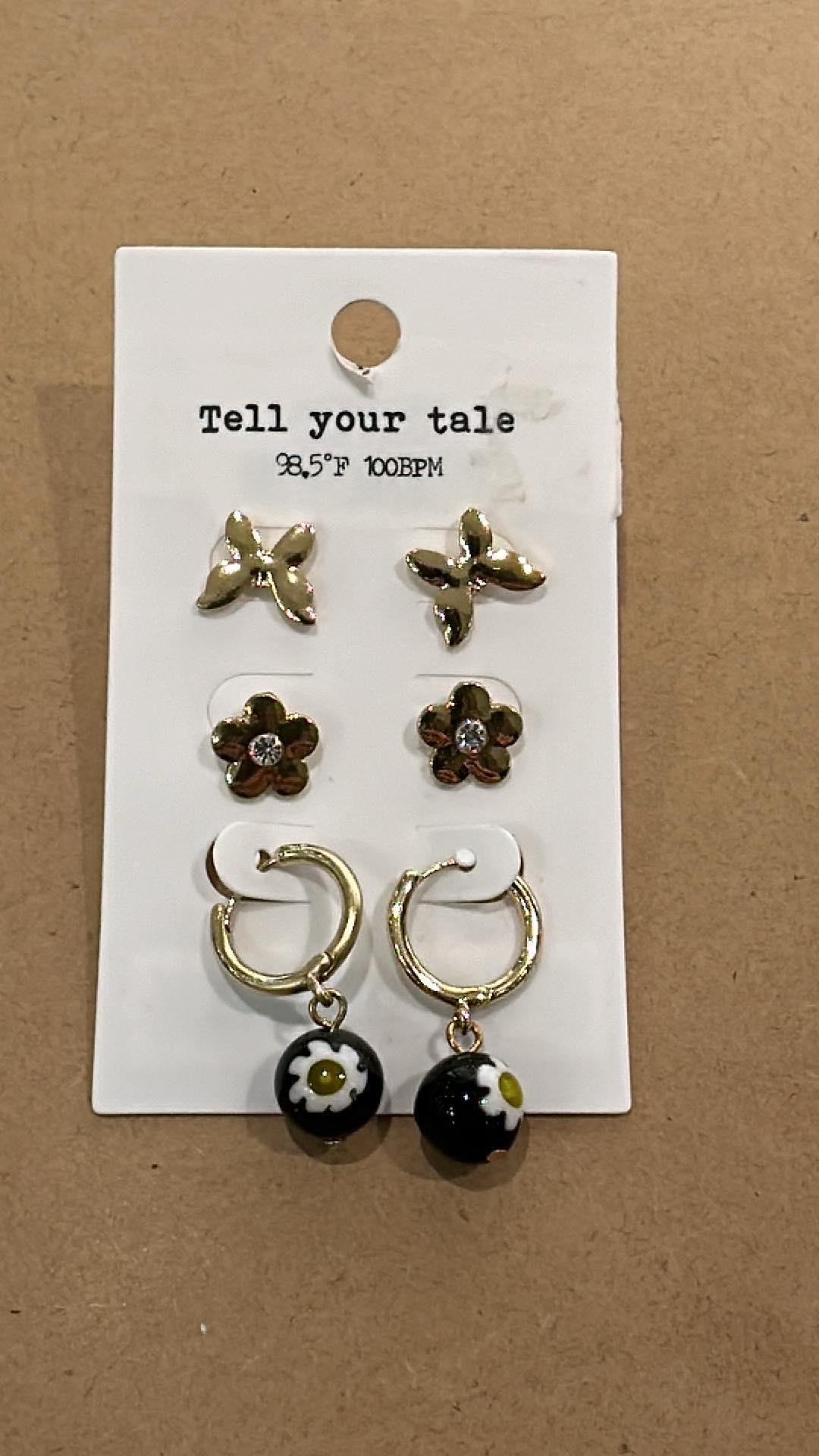Daisy Hoop Earring Set