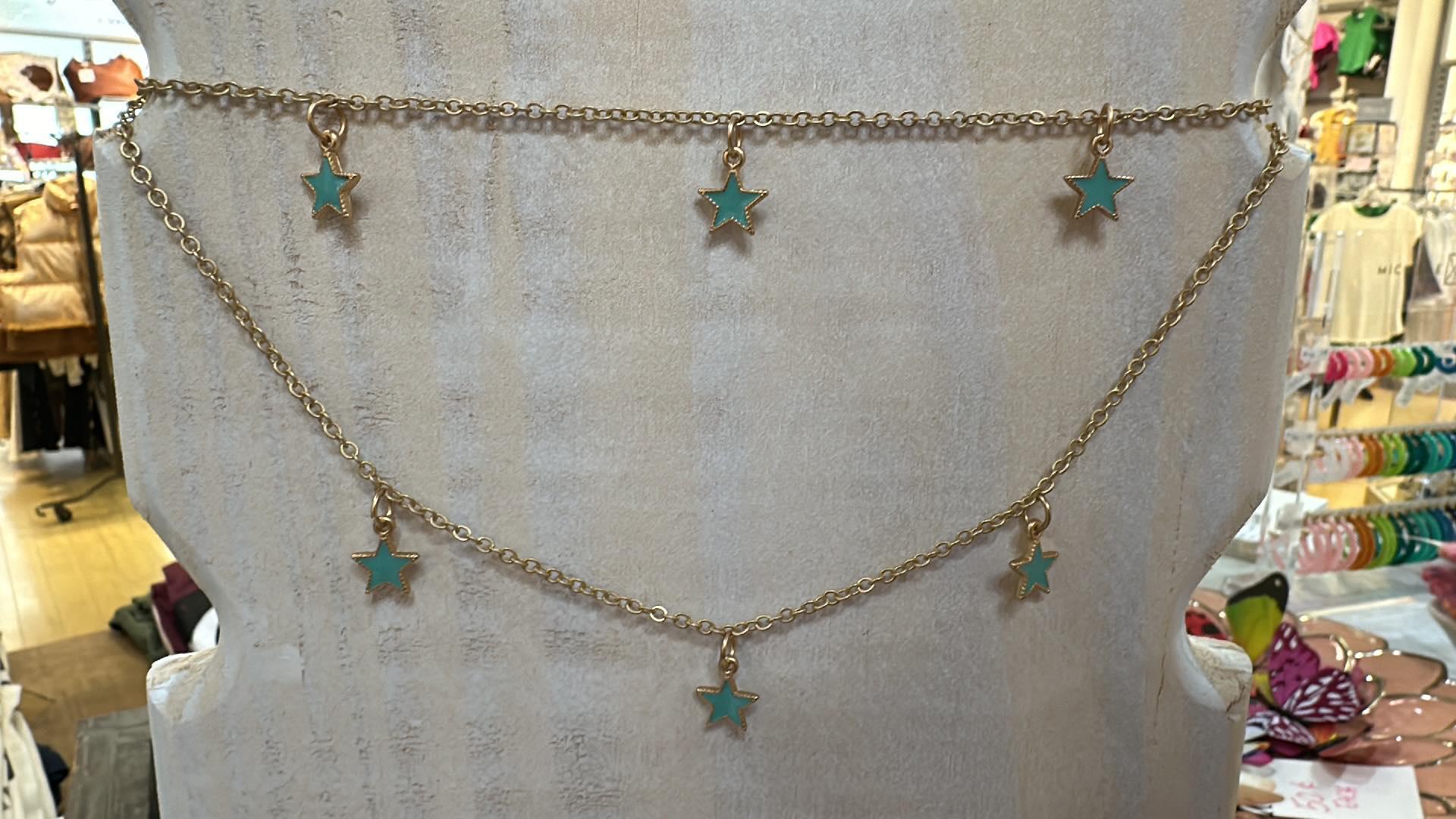 Blue Star Gold Necklace