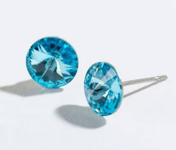 Blue Rivoli Stud Earrings