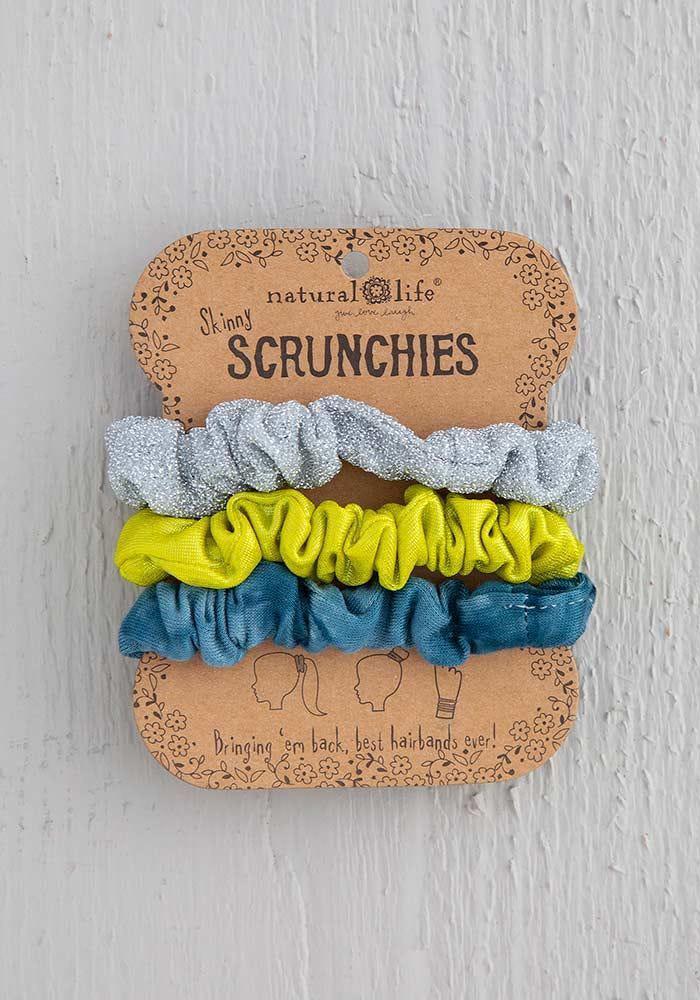 Indigo Tie-Dye Scrunchie Set