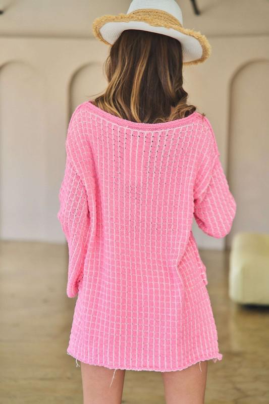 Pink Textured Sweater