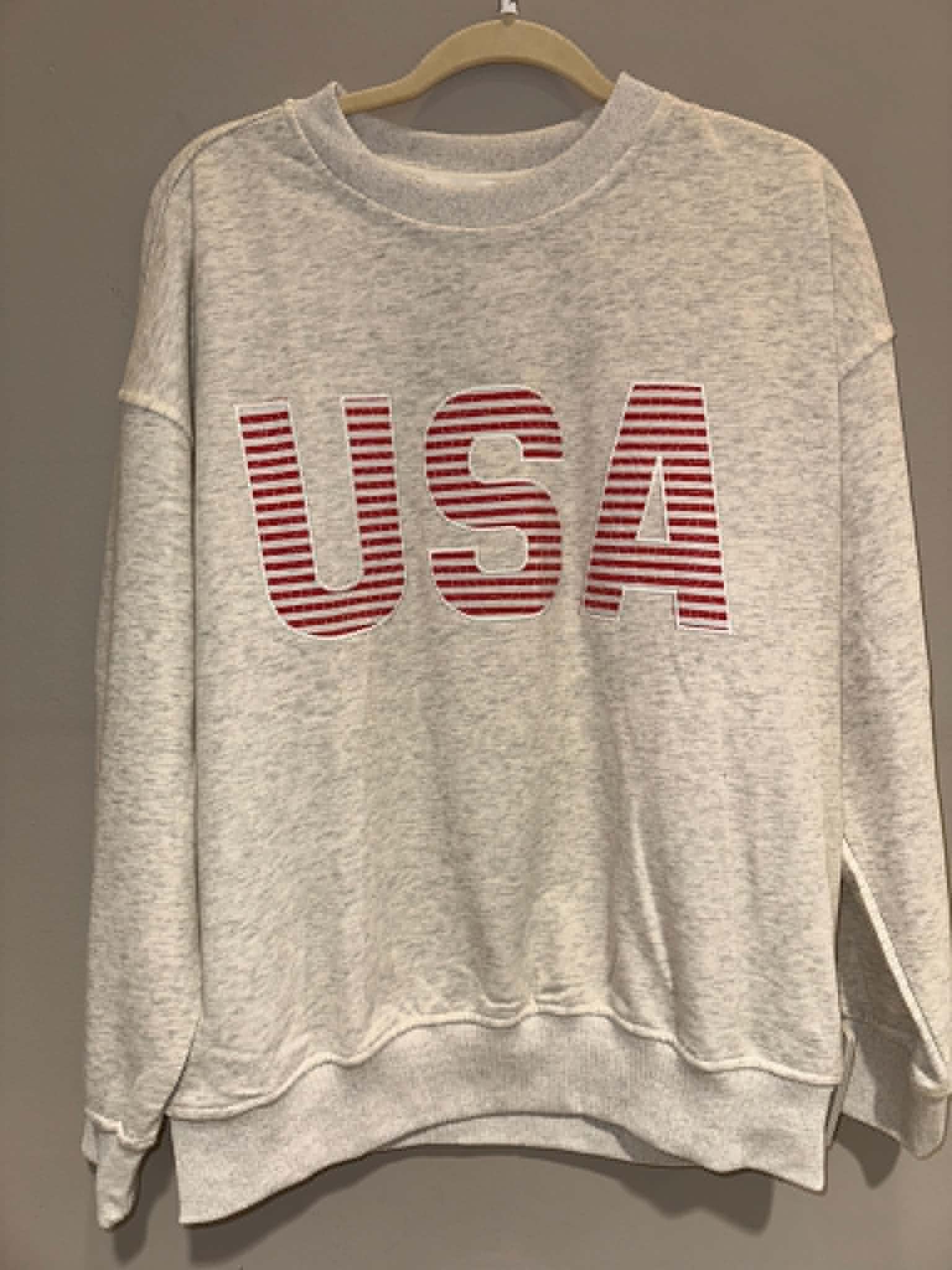 "USA" Graphic Crew Neck Oversized Sweatshirt