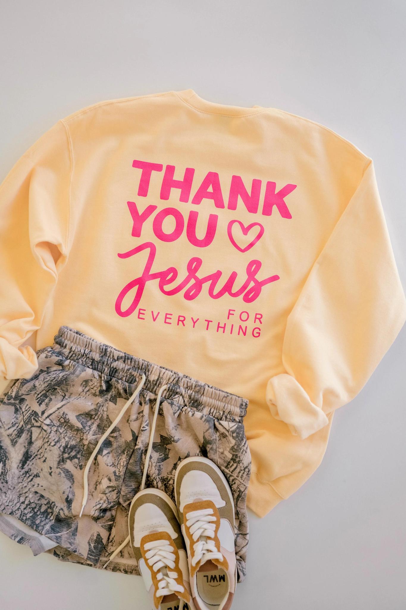 Thank You Jesus Pullover - Yellow