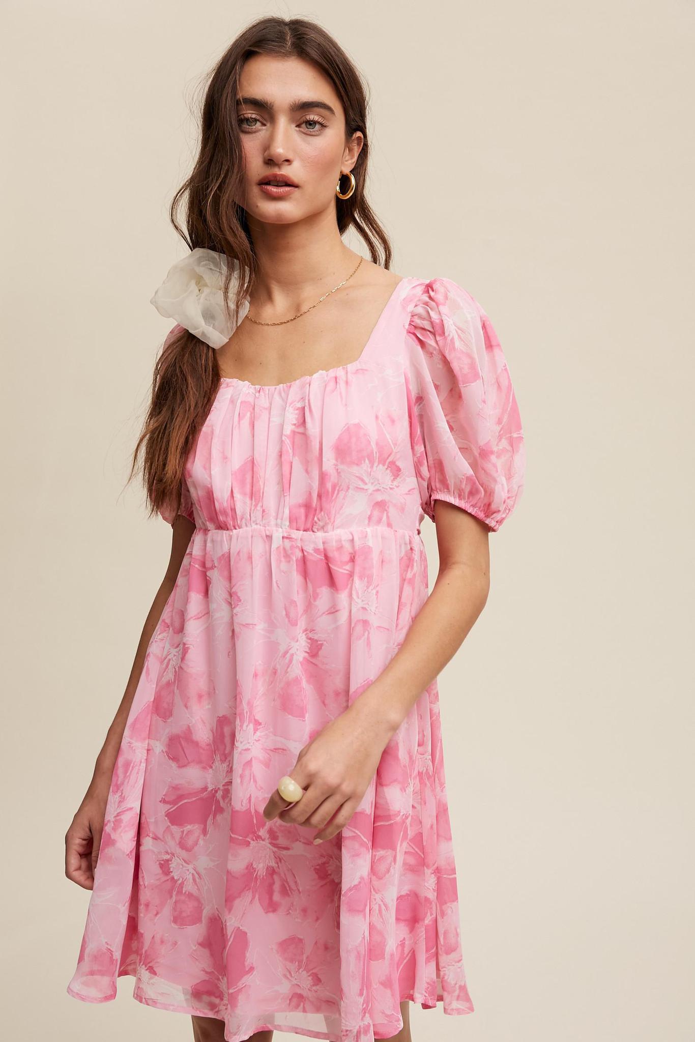 Empire Pink Babydoll Dress