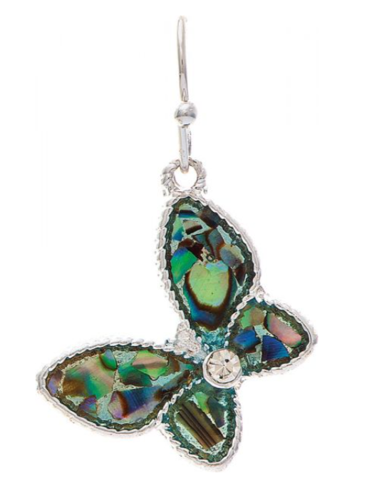Silver Abalone Little Butterfly Earring