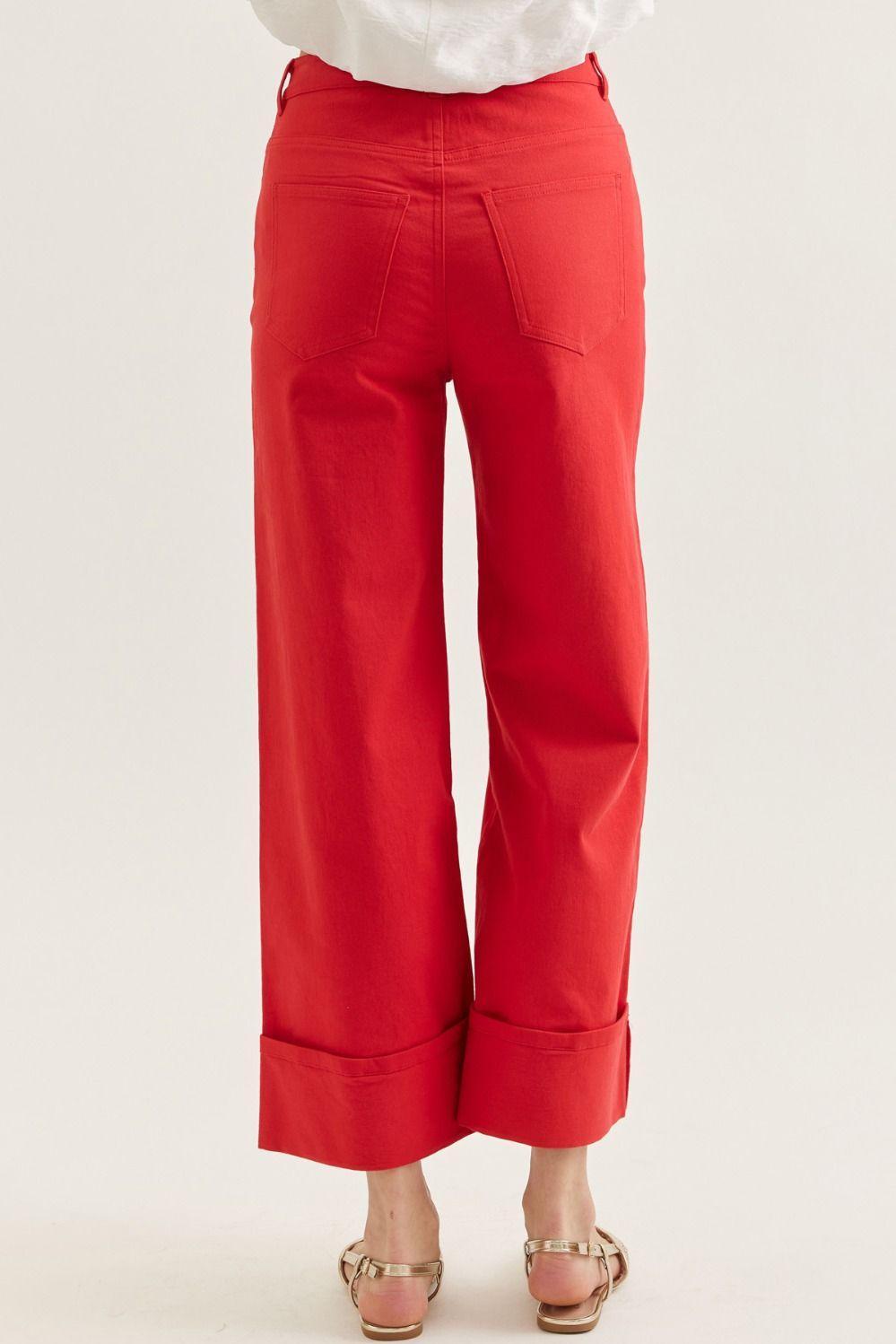 Solid Mid-Rise Ankle Length Pants