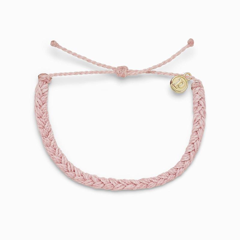 Solid Braided Bracelet Baby Pink
