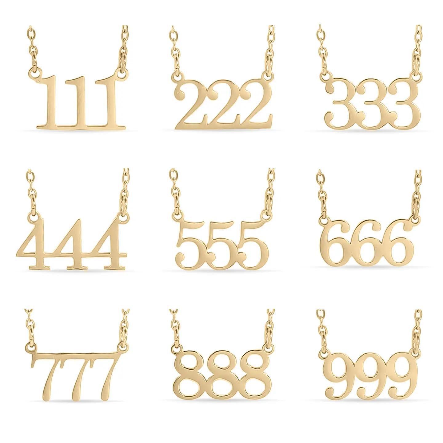 18K Gold Stainless Steel Angel Number Necklace
