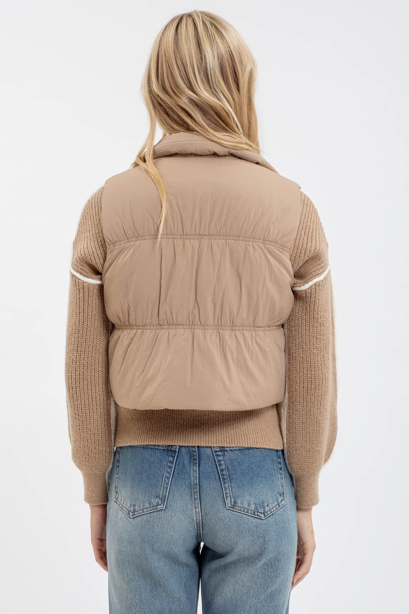 Mocha Cropped Puffer